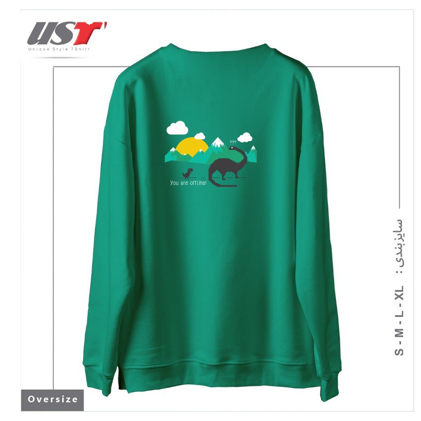 طرح C-REX سوییشرت اورسایزرنگ سبز سدری