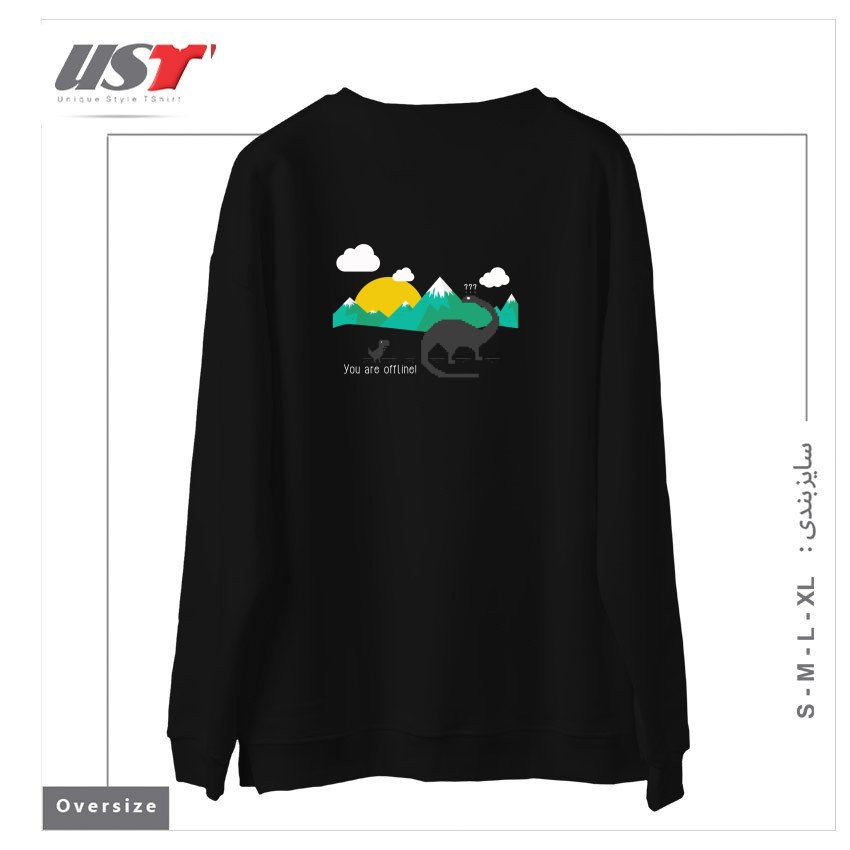 طرح C-REX سوییشرت اورسایزرنگ مشکی