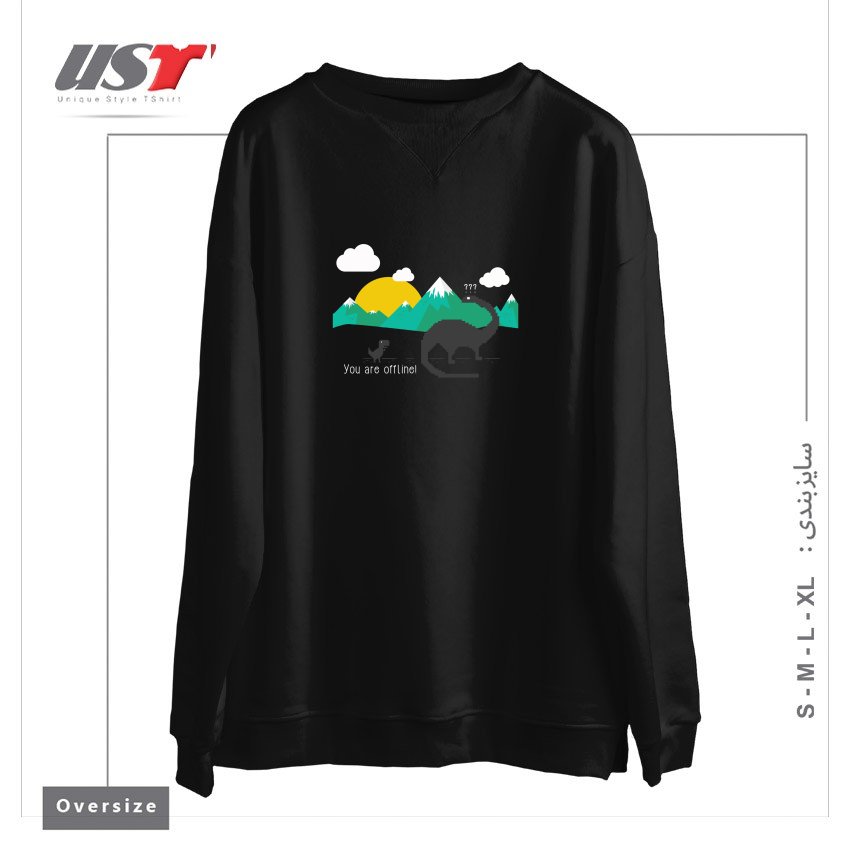 طرح C-REX سوییشرت اورسایزرنگ مشکی