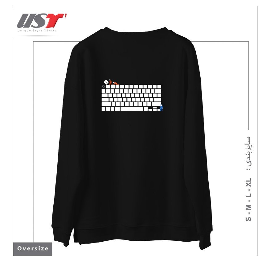 طرح ESCAPE سوییشرت اورسایزرنگ مشکی