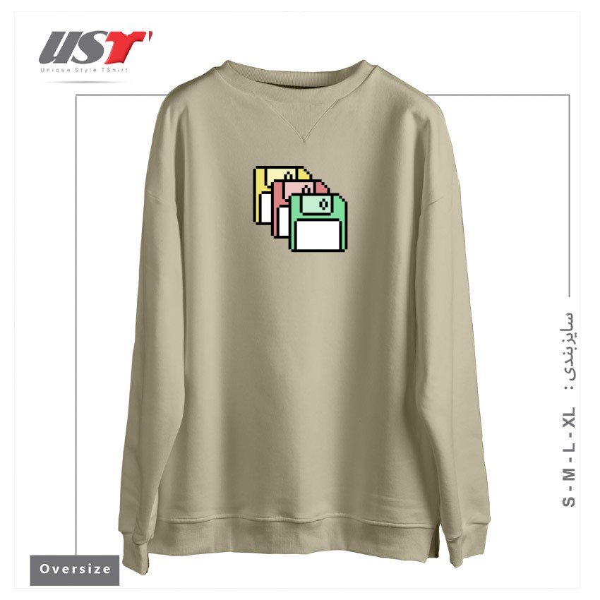سوییشرت اورسایز طرح FLOPPY DISKS - PIXEL ART