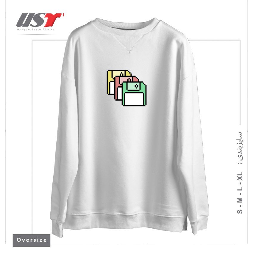 سوییشرت اورسایز طرح FLOPPY DISKS - PIXEL ART