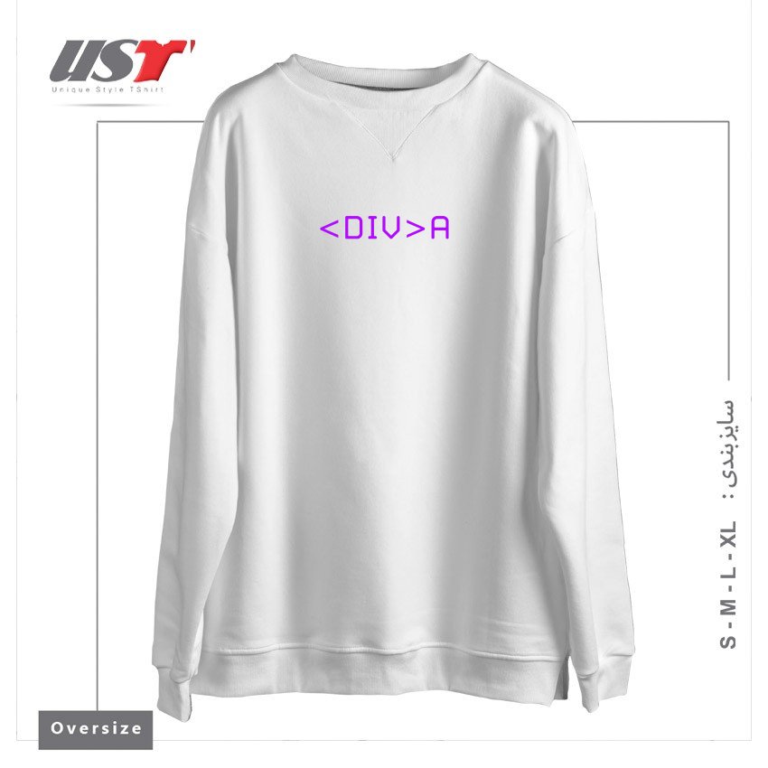 سوییشرت اورسایز طرح GIRL CODE - DIVA