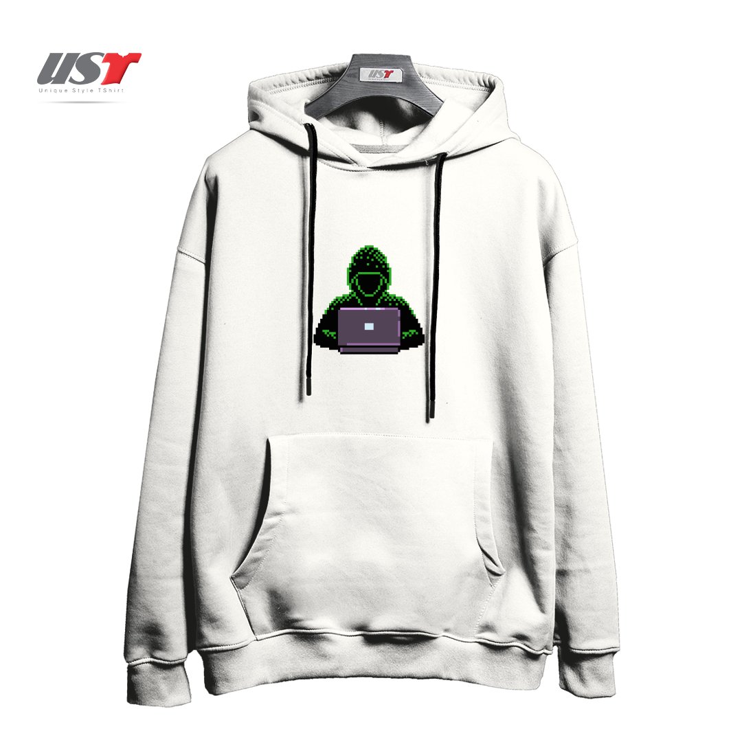 هودی اورسایز طرح HACKER PIXEL ART T-SHIRT