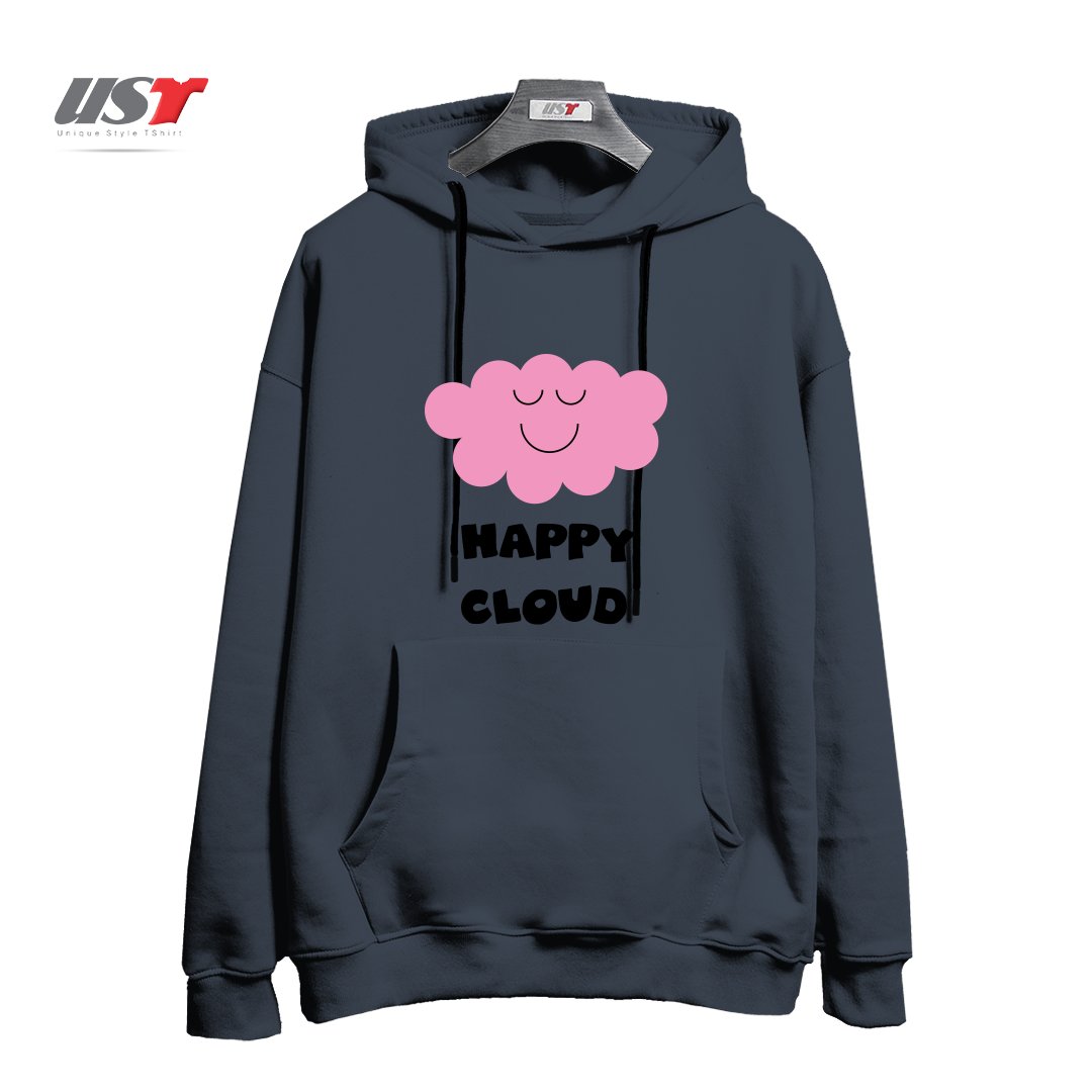 هودی اورسایز طرح HAPPY CLOUD (PINK)