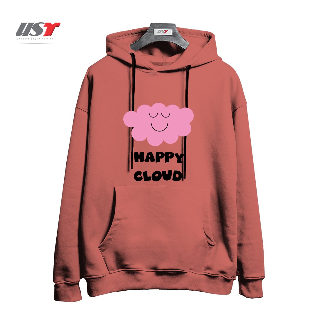 هودی اورسایز طرح HAPPY CLOUD (PINK)