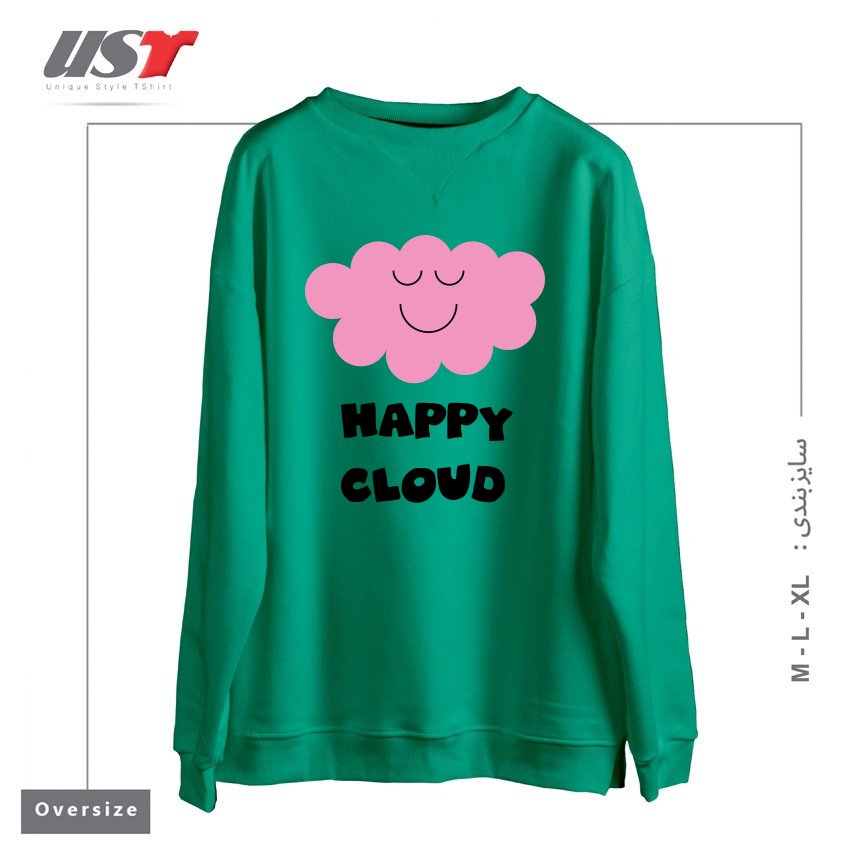 سوییشرت اورسایز طرح HAPPY CLOUD (PINK)
