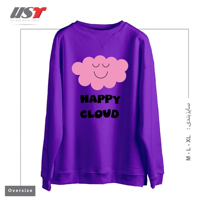 سوییشرت اورسایز طرح HAPPY CLOUD (PINK)