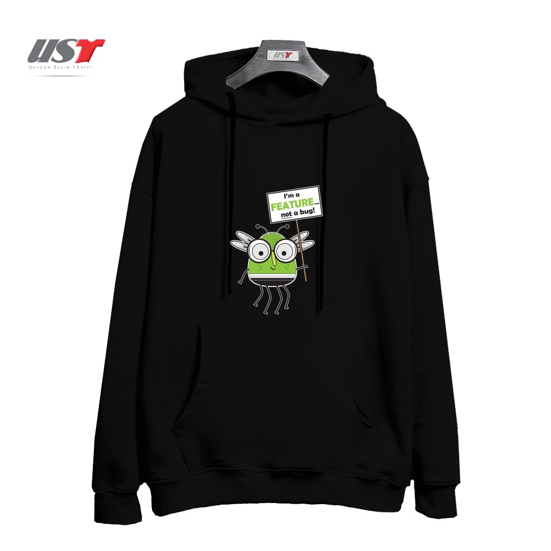 طرح I'M NOT A BUG هودی اورسایزرنگ مشکی