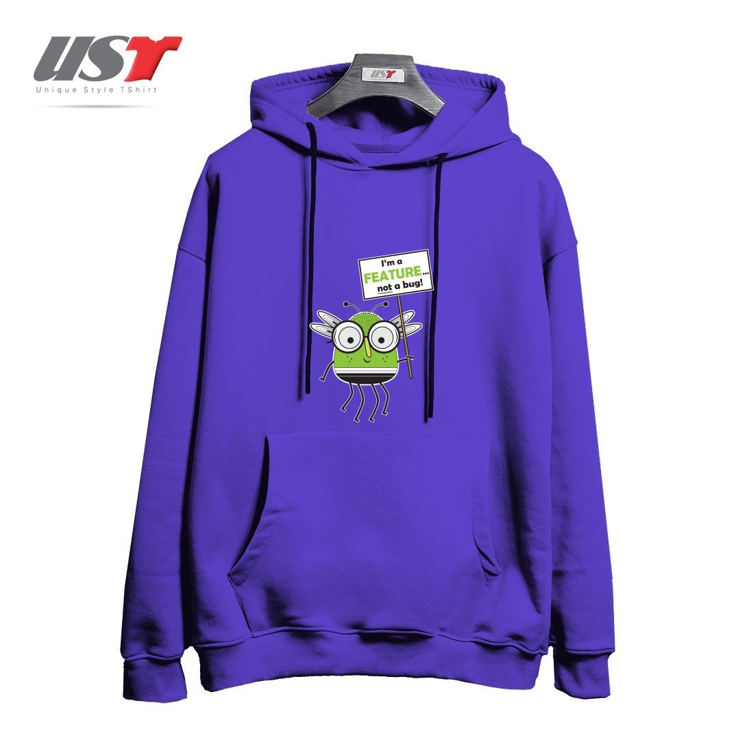 طرح I'M NOT A BUG هودی اورسایزرنگ بنفش