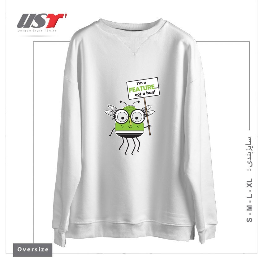 سوییشرت اورسایز طرح I'M NOT A BUG