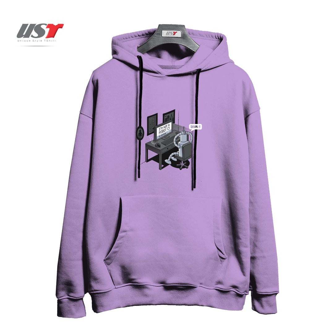 طرح I'M NOT A ROBOT هودی اورسایزرنگ یاسی