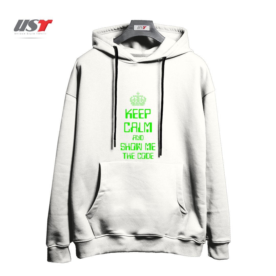 هودی اورسایز طرح KEEP CALM AND SHOW ME THE CODE - ENGINEER