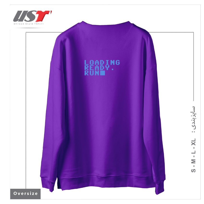 طرح LOADING سوییشرت اورسایزرنگ بنفش