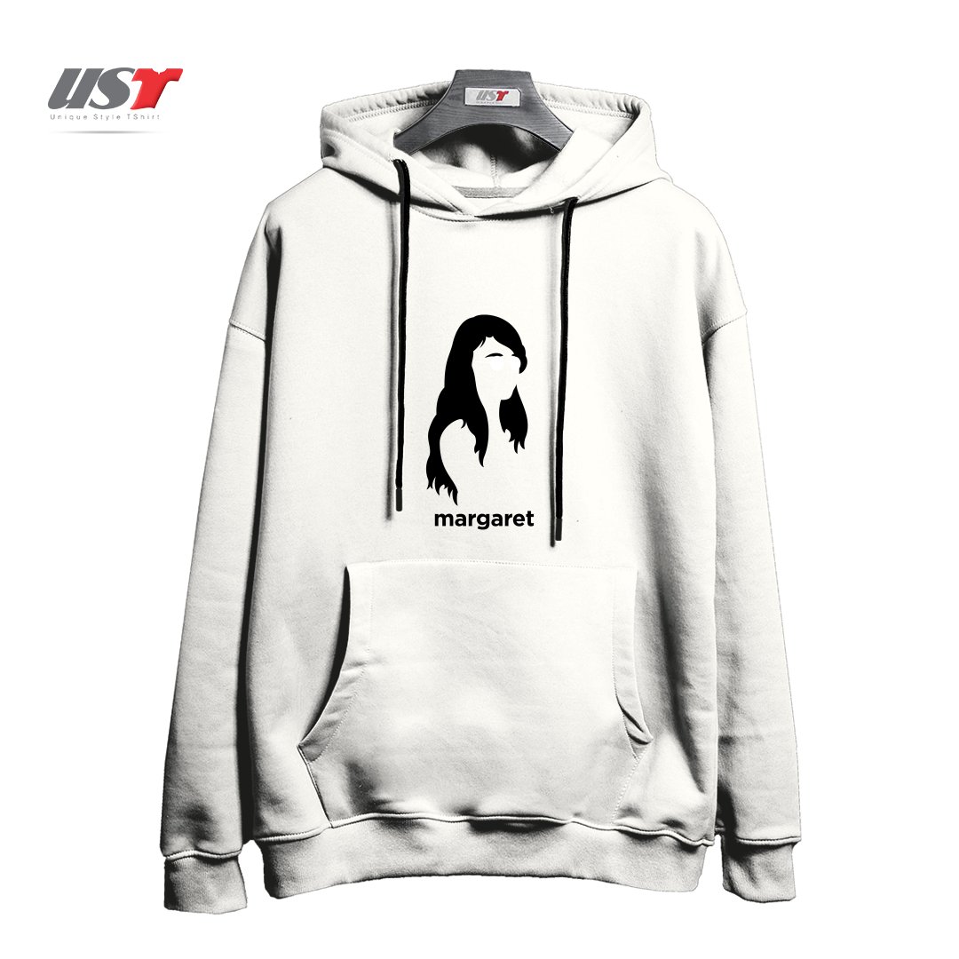 طرح MARGARET HAMILTON (HIRSUTE HISTORY) هودی اورسایزرنگ سفید