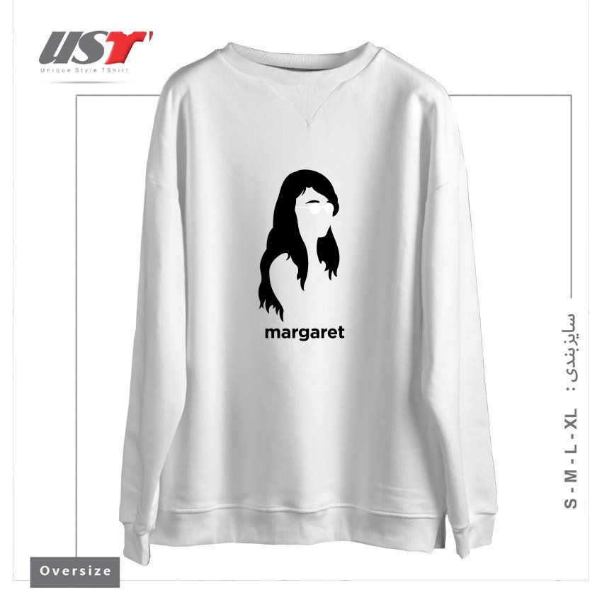 طرح MARGARET HAMILTON (HIRSUTE HISTORY) سوییشرت اورسایزرنگ سفید