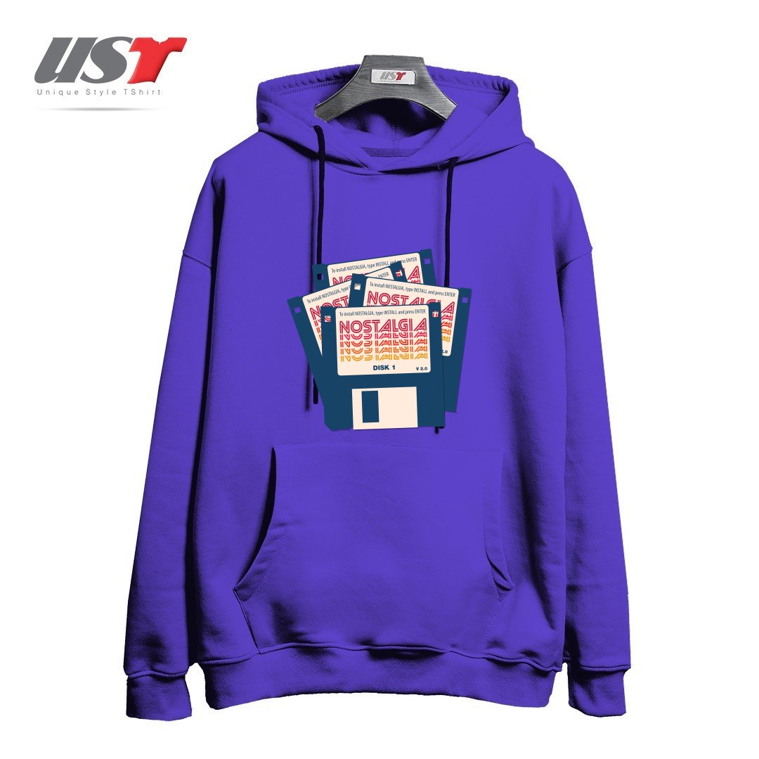 طرح NOSTALGIA FLOPPY DISK VERSION 2.0 هودی اورسایزرنگ بنفش