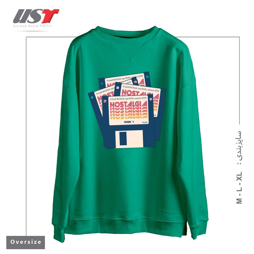 سوییشرت اورسایز طرح NOSTALGIA FLOPPY DISK VERSION 2.0