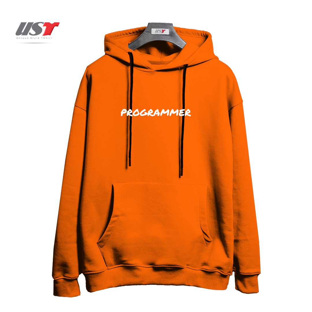 طرح PROGRAMMER هودی اورسایزرنگ نارنجی