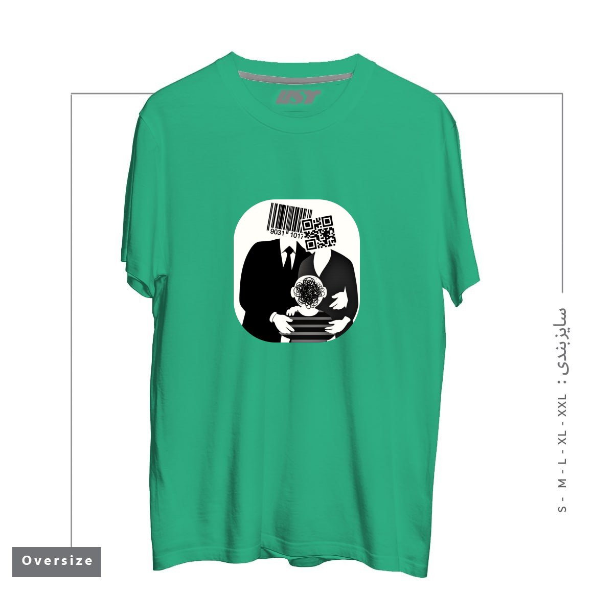 تیشرت اورسایز طرح QR CODE FAMILY