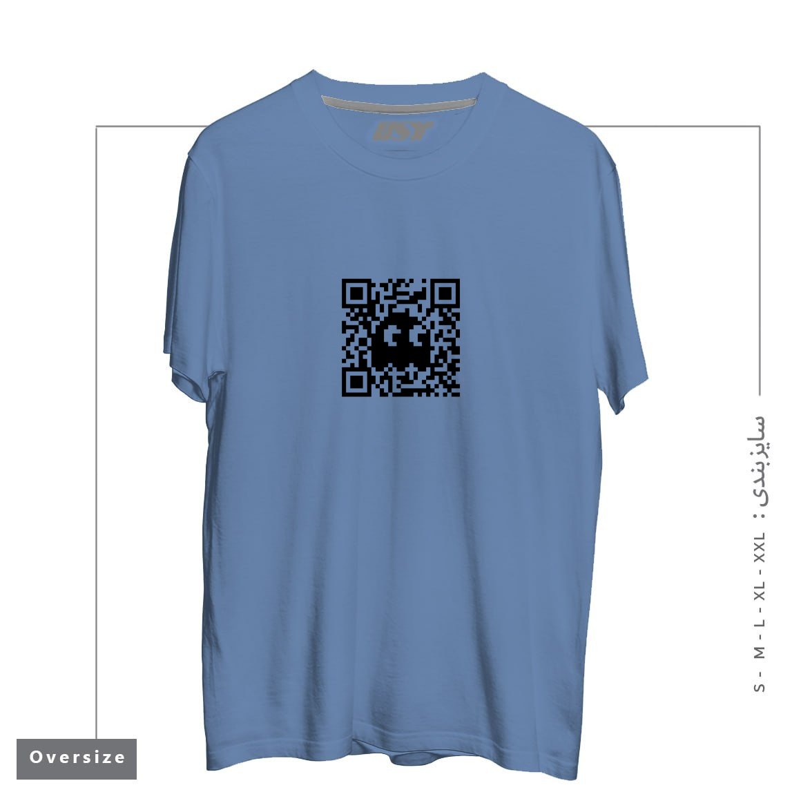 تیشرت اورسایز طرح QR GHOST