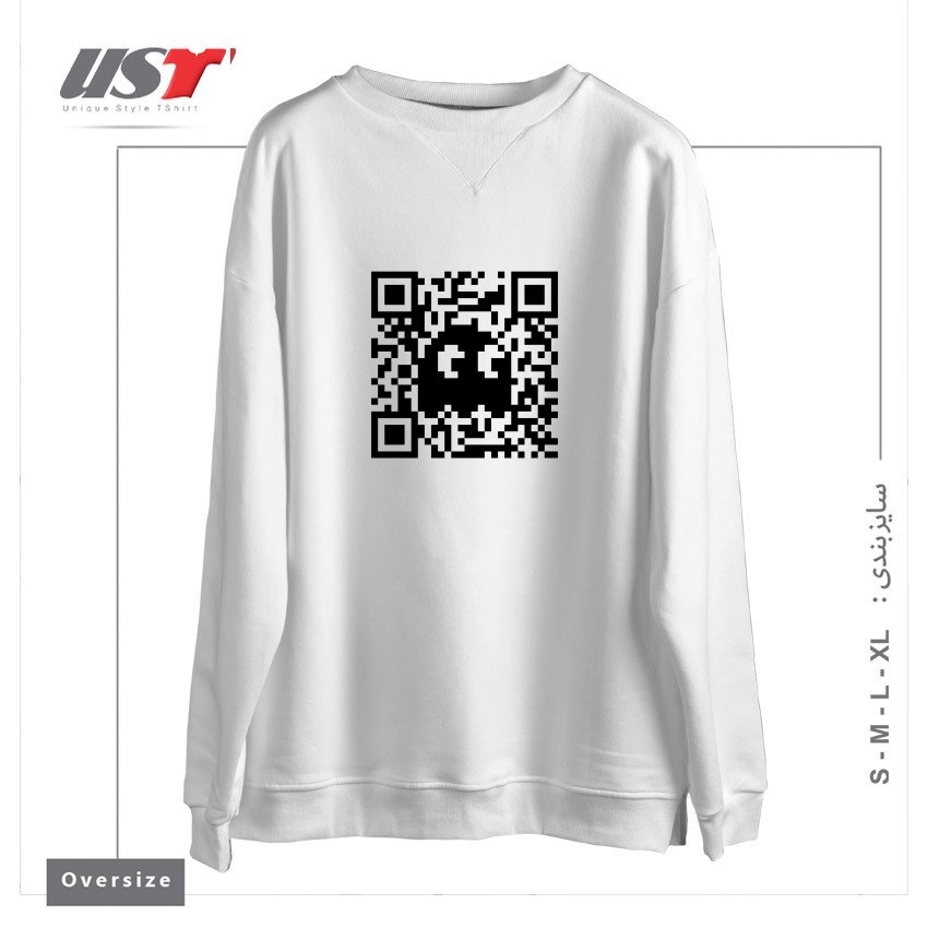 سوییشرت اورسایز طرح QR GHOST