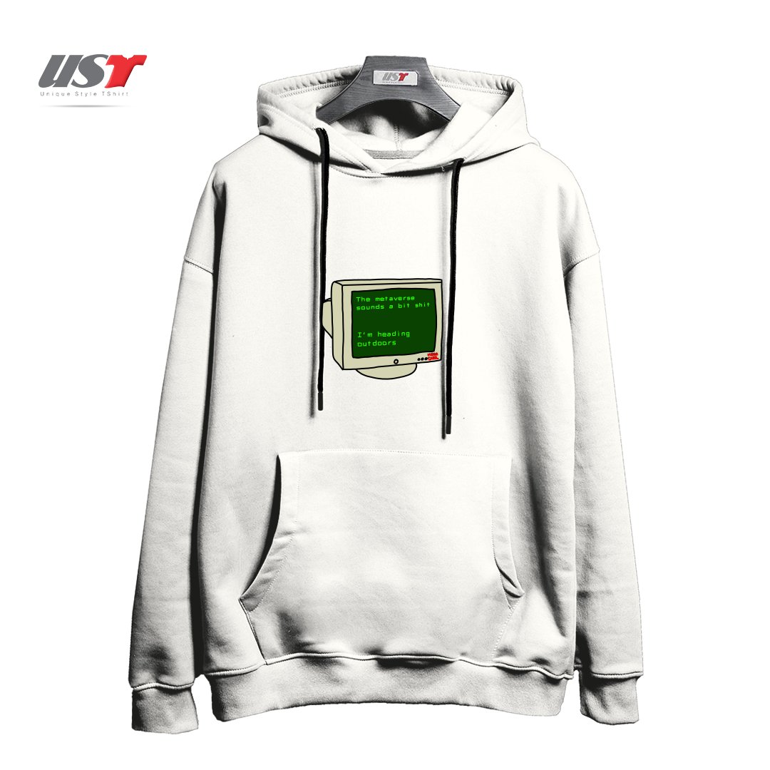 طرح REAL LIFE هودی اورسایزرنگ سفید