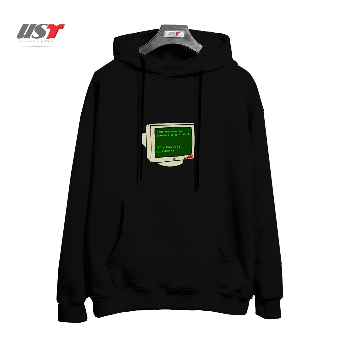 طرح REAL LIFE هودی اورسایزرنگ مشکی