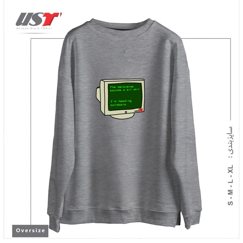 سوییشرت اورسایز طرح REAL LIFE