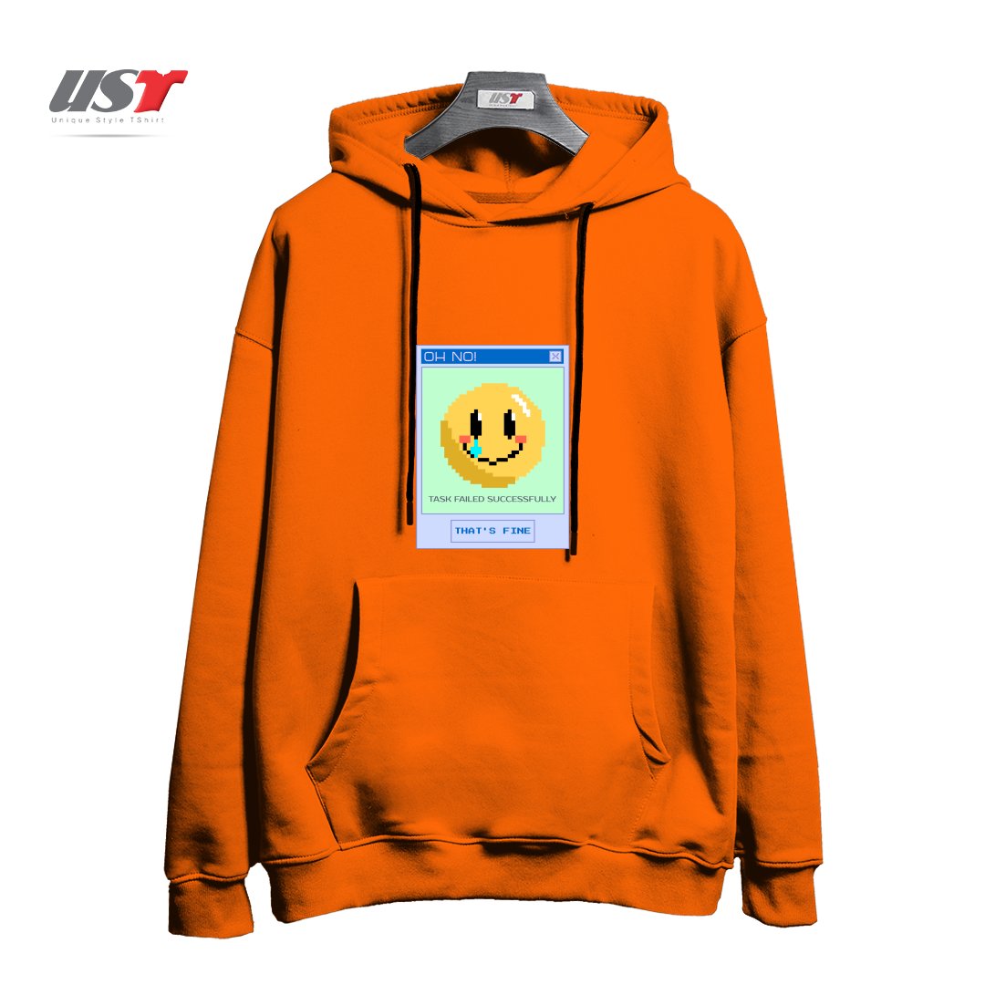 طرح TASK FAILED SUCCESSFULLY - THAT'S FINE هودی اورسایزرنگ نارنجی