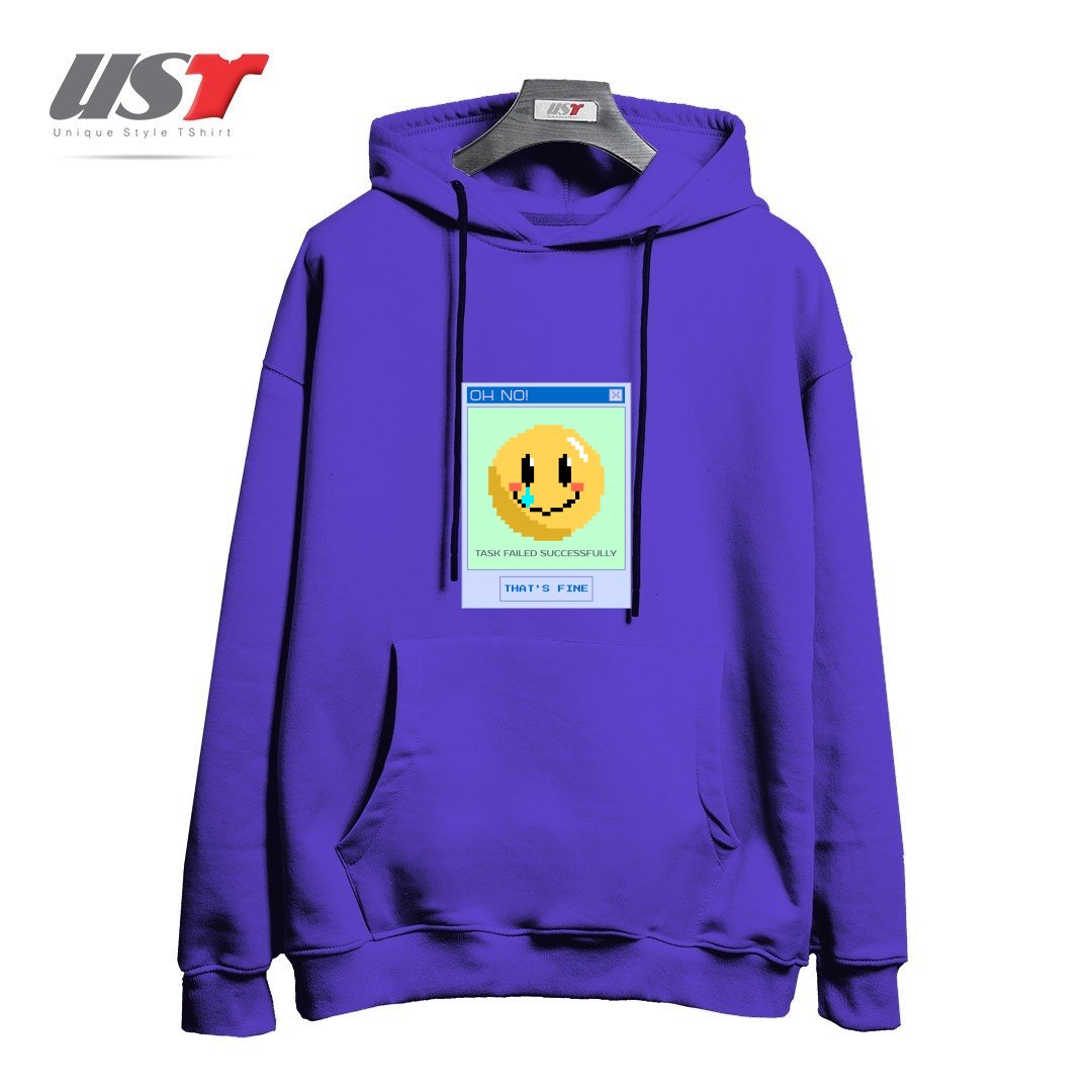 طرح TASK FAILED SUCCESSFULLY - THAT'S FINE هودی اورسایزرنگ بنفش