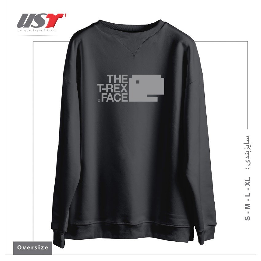 سوییشرت اورسایز طرح THE T-REX FACE