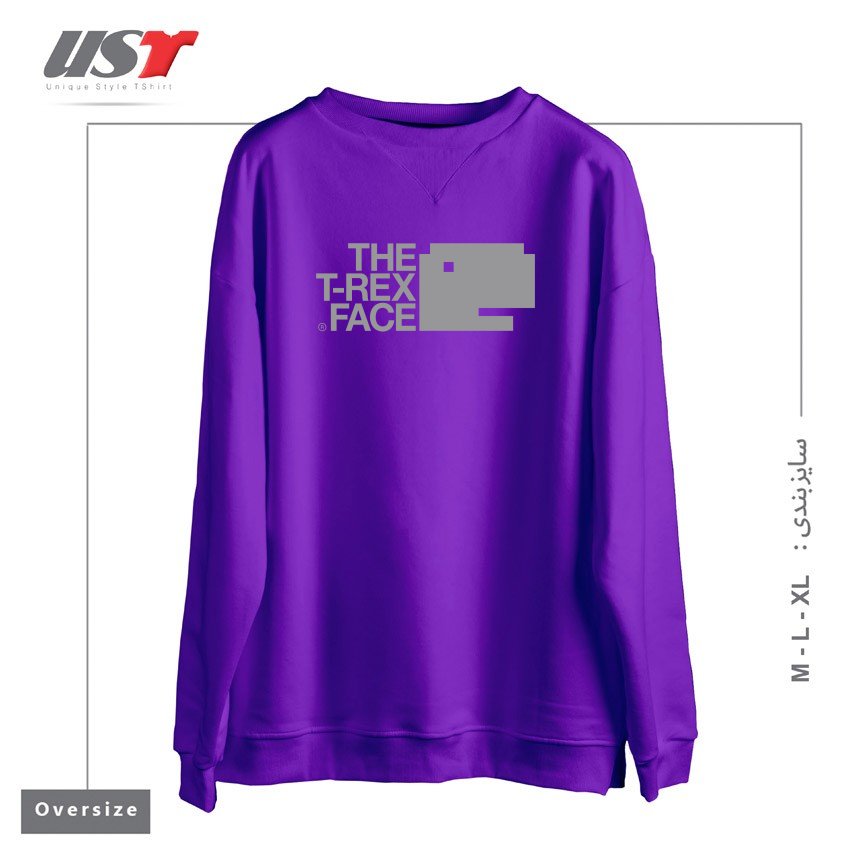 سوییشرت اورسایز طرح THE T-REX FACE