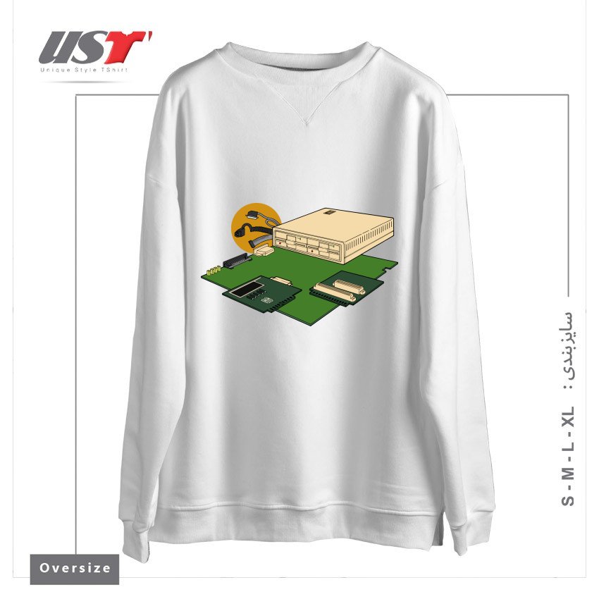 سوییشرت اورسایز طرح VINTAGE COMPUTER