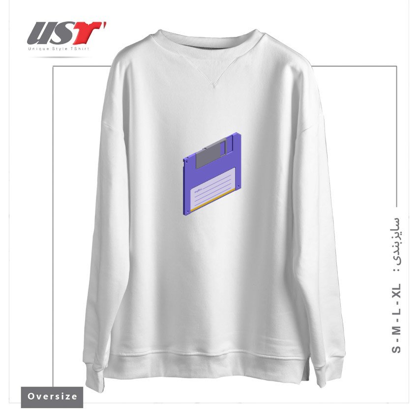سوییشرت اورسایز طرح VINTAGE FLOPPY DISK PIXEL ART