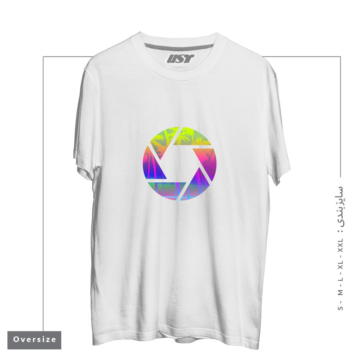 طرح CAPTURE THE SUMMER تیشرت اورسایزرنگ سفید