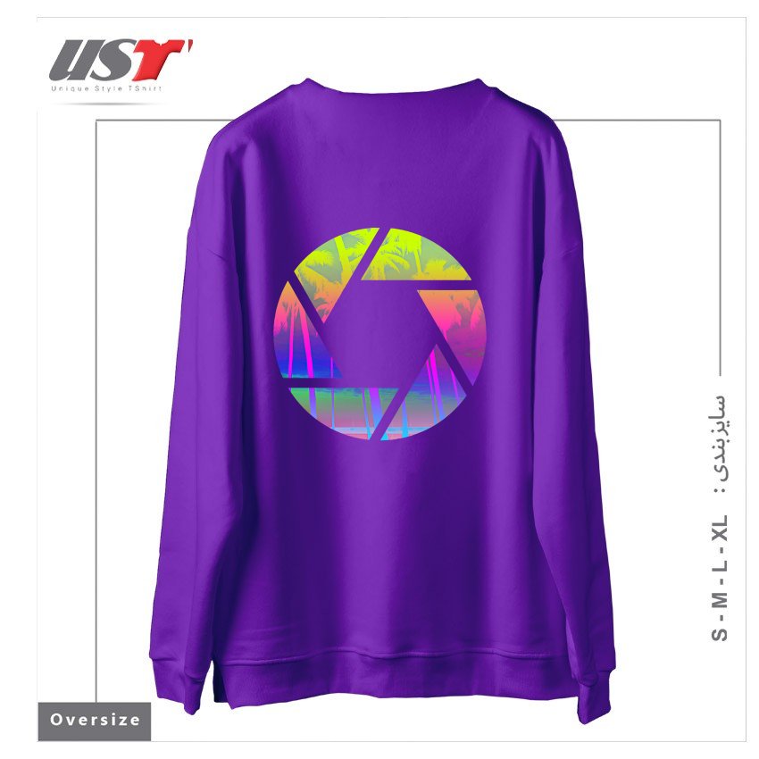 طرح CAPTURE THE SUMMER سوییشرت اورسایزرنگ بنفش