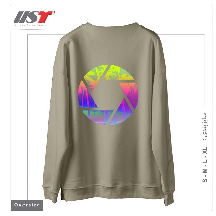 طرح CAPTURE THE SUMMER سوییشرت اورسایزرنگ نخودی