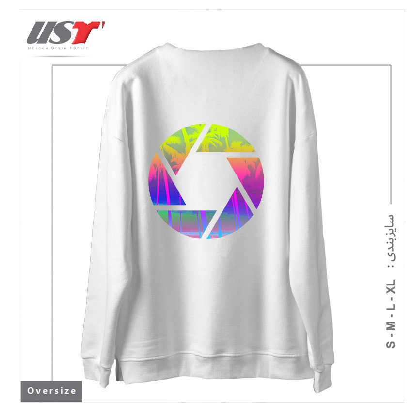 طرح CAPTURE THE SUMMER سوییشرت اورسایزرنگ سفید