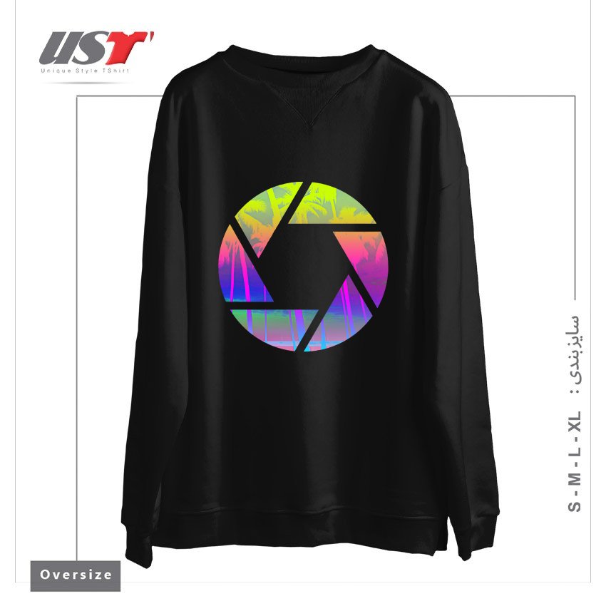 طرح CAPTURE THE SUMMER سوییشرت اورسایزرنگ مشکی