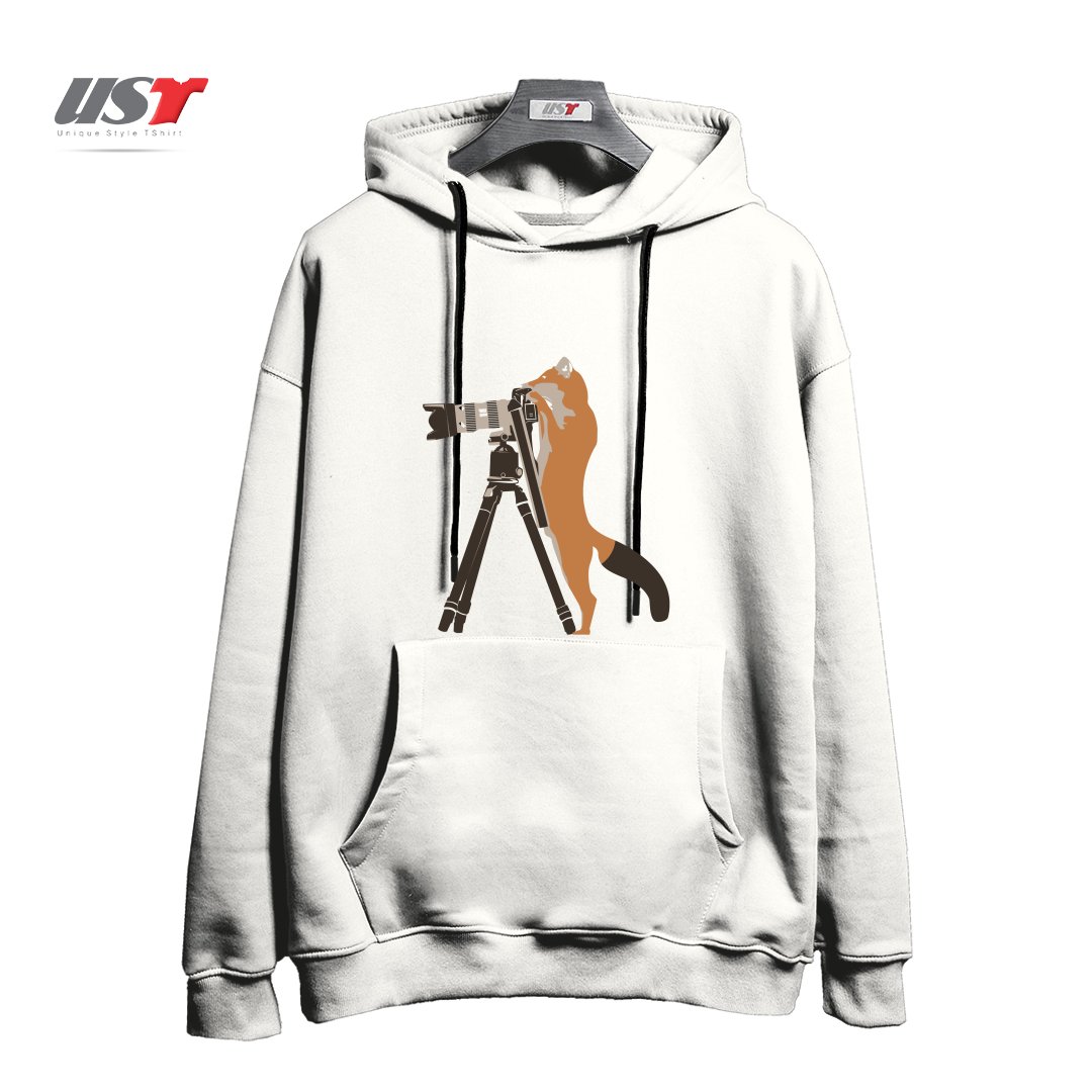 طرح FOXTOGRAPHER هودی اورسایزرنگ سفید