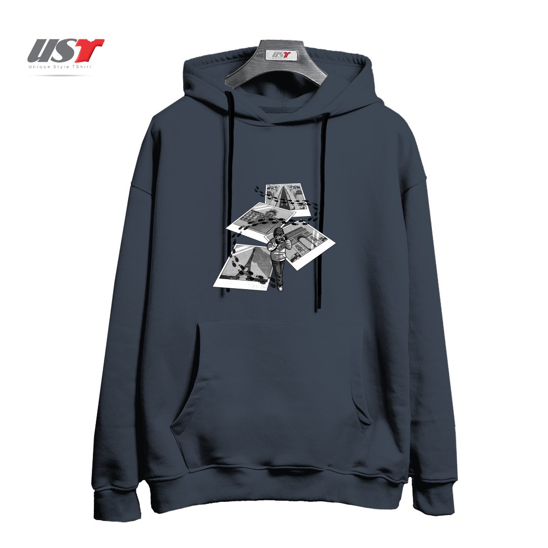 هودی اورسایز طرح I LOVE PARIS TOURIST