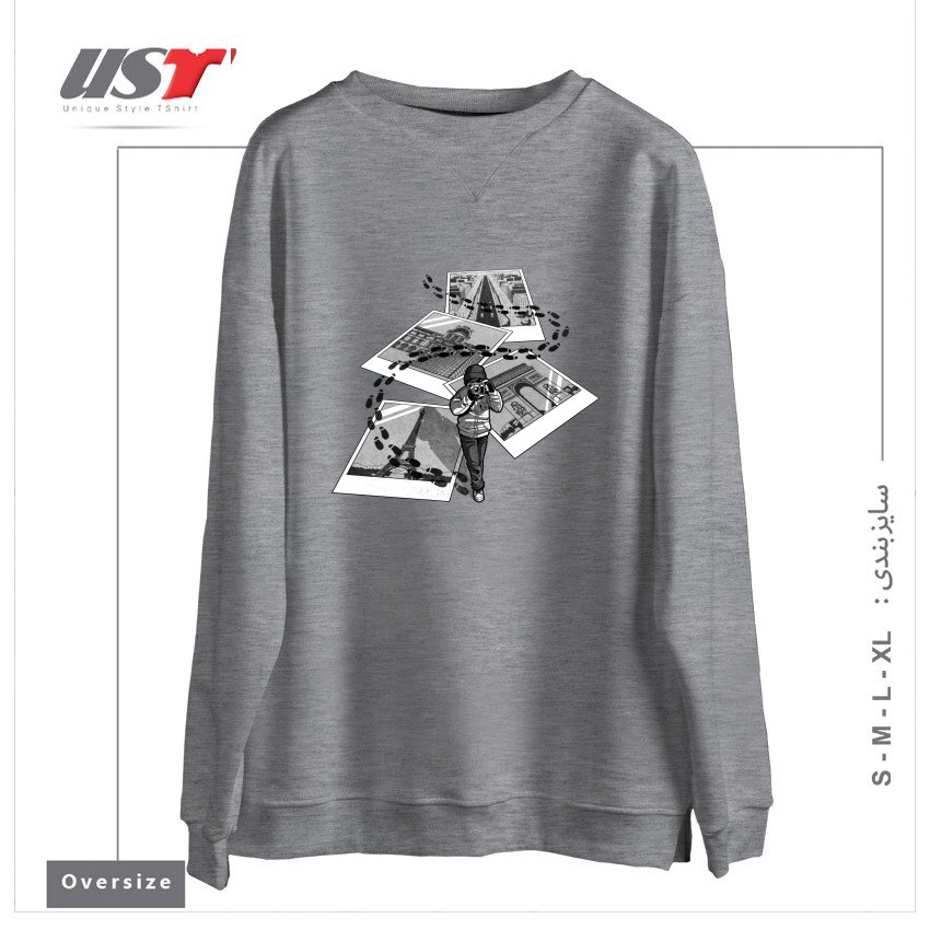 سوییشرت اورسایز طرح I LOVE PARIS TOURIST