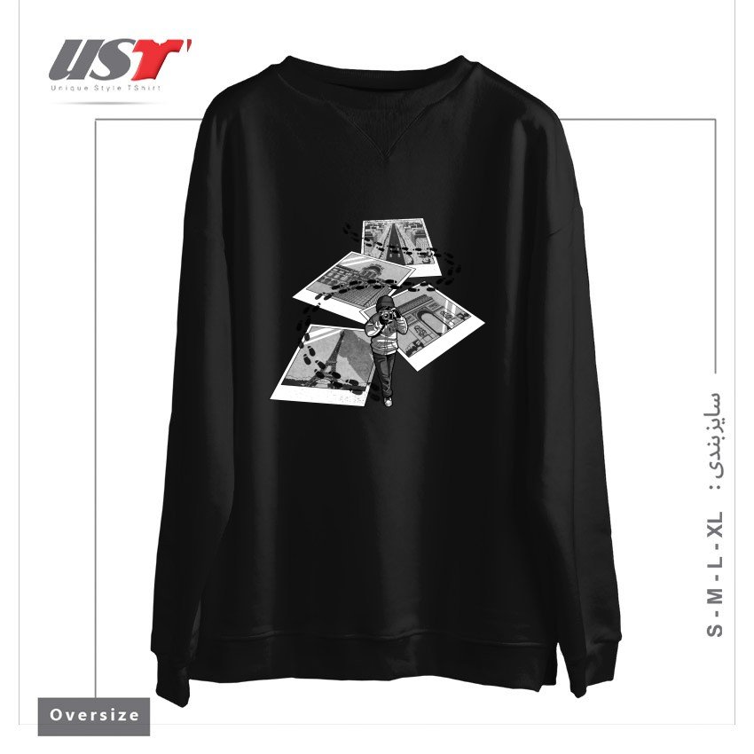 سوییشرت اورسایز طرح I LOVE PARIS TOURIST