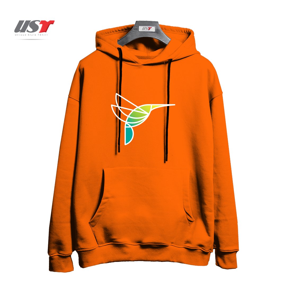 طرح HUMMINGBIRD هودی اورسایزرنگ نارنجی