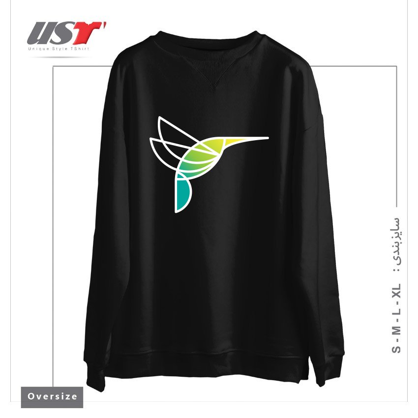 سوییشرت اورسایز طرح HUMMINGBIRD