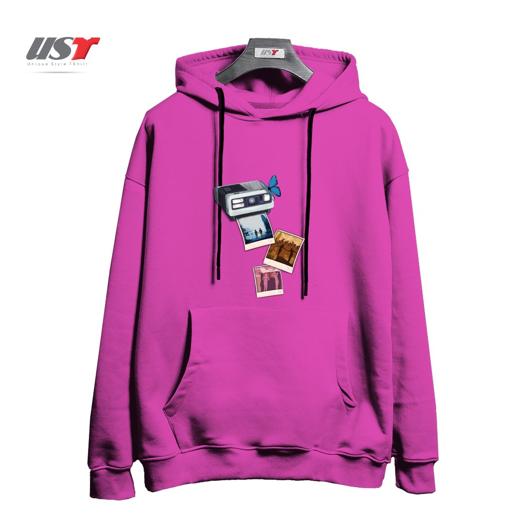 طرح MEMORIES هودی اورسایزرنگ صورتی