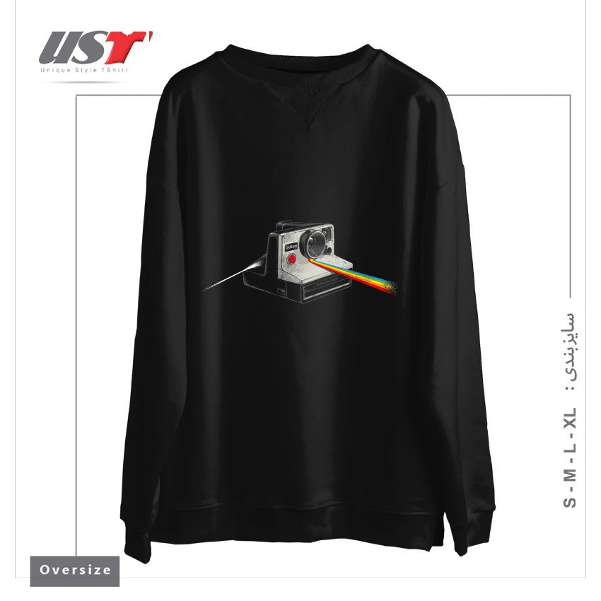 طرح OLD STYLE سوییشرت اورسایزرنگ مشکی