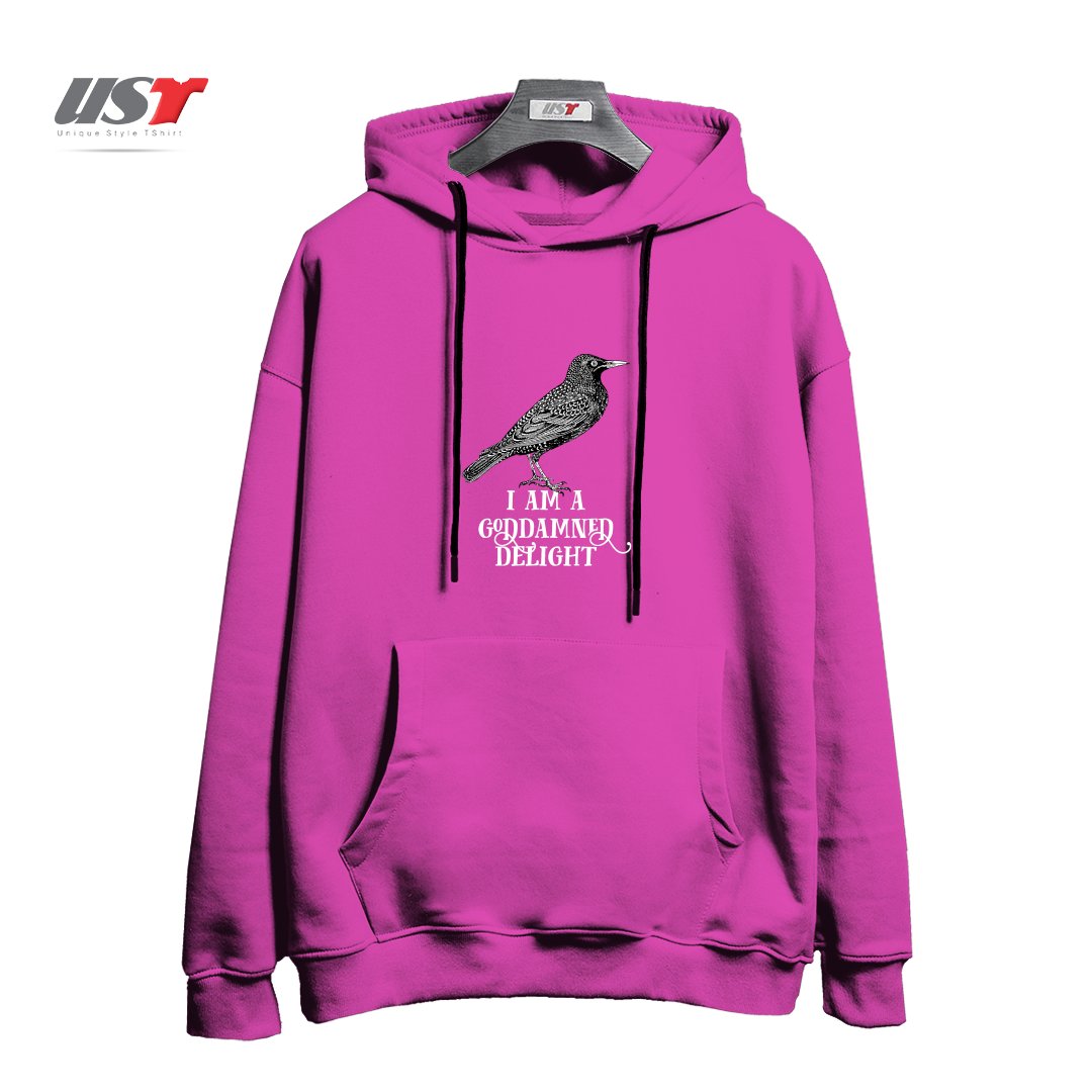 هودی اورسایز طرح I AM A GODDAMNED DELIGHT