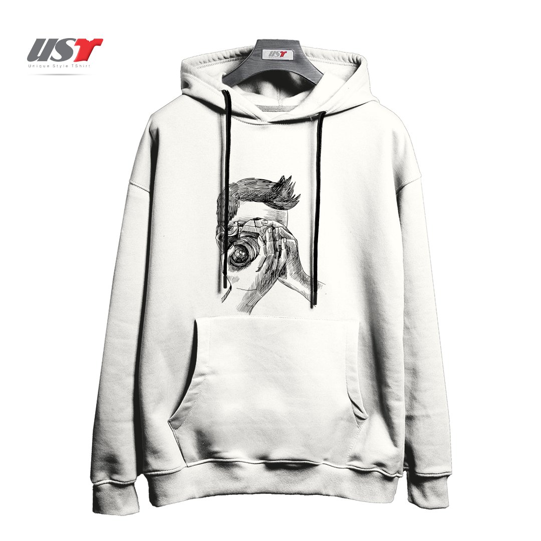 طرح PHOTOGRAPHER2 هودی اورسایزرنگ سفید